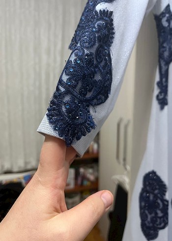 Uzun Kollu Gri Bohem Gotik Elbise - Görsel 2