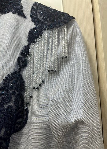 Uzun Kollu Gri Bohem Gotik Elbise - Görsel 4