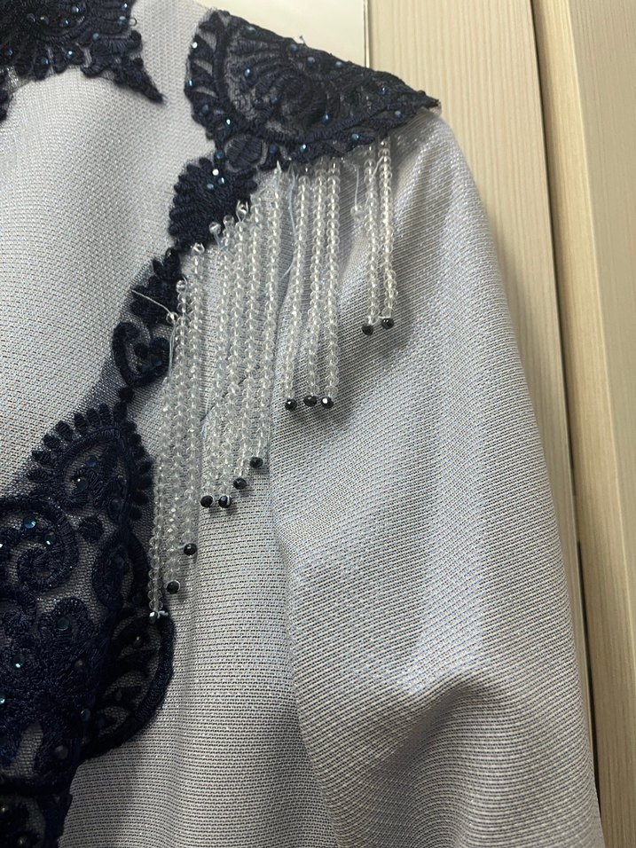 Uzun Kollu Gri Bohem Gotik Elbise - Görsel 4