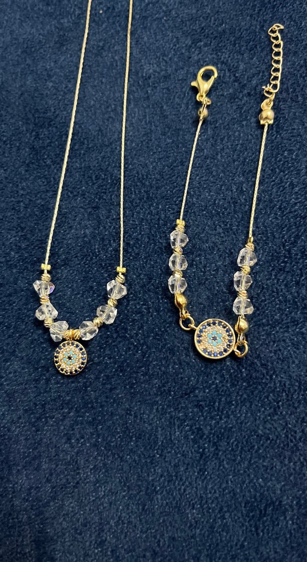 Mini Altın Renkli Boncuklu Kadın Kolye - Görsel 2