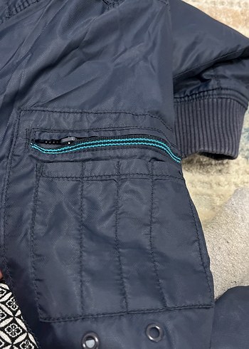 Erkek Lacivert Fermuarlı Midi Ceket - Görsel 11