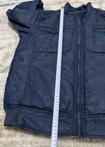 Erkek Lacivert Fermuarlı Midi Ceket - Görsel 8