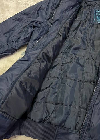 Erkek Lacivert Fermuarlı Midi Ceket - Görsel 5