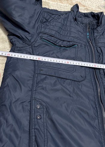 Erkek Lacivert Fermuarlı Midi Ceket - Görsel 7