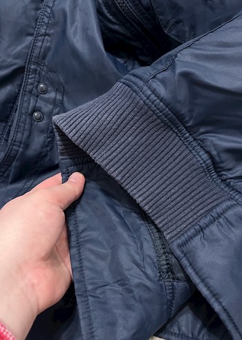 Erkek Lacivert Fermuarlı Midi Ceket - Görsel 12