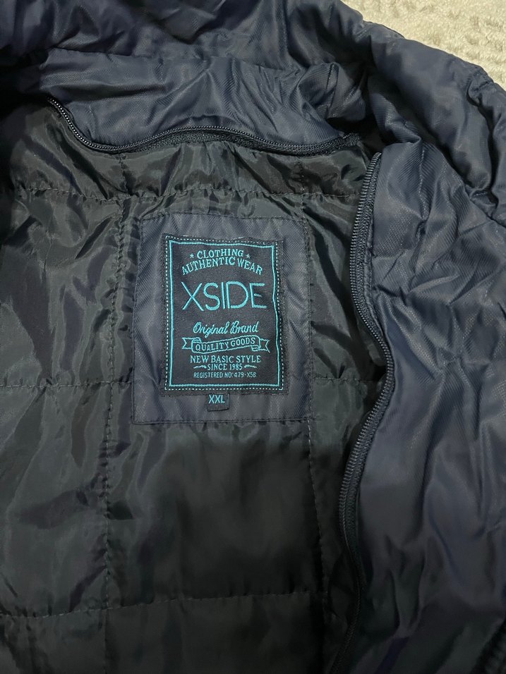 Erkek Lacivert Fermuarlı Midi Ceket - Görsel 4