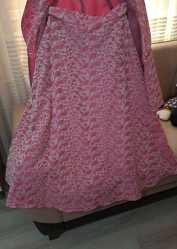 Pembe Yılan Desenli Uzun  Ceketi - Görsel 3