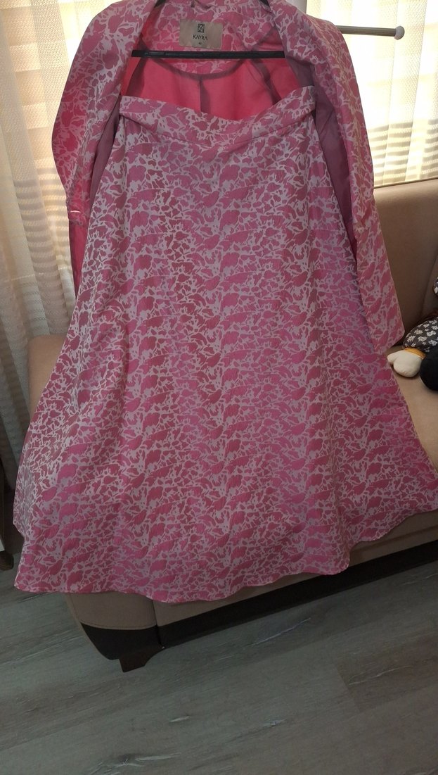 Pembe Yılan Desenli Uzun  Ceketi - Görsel 3