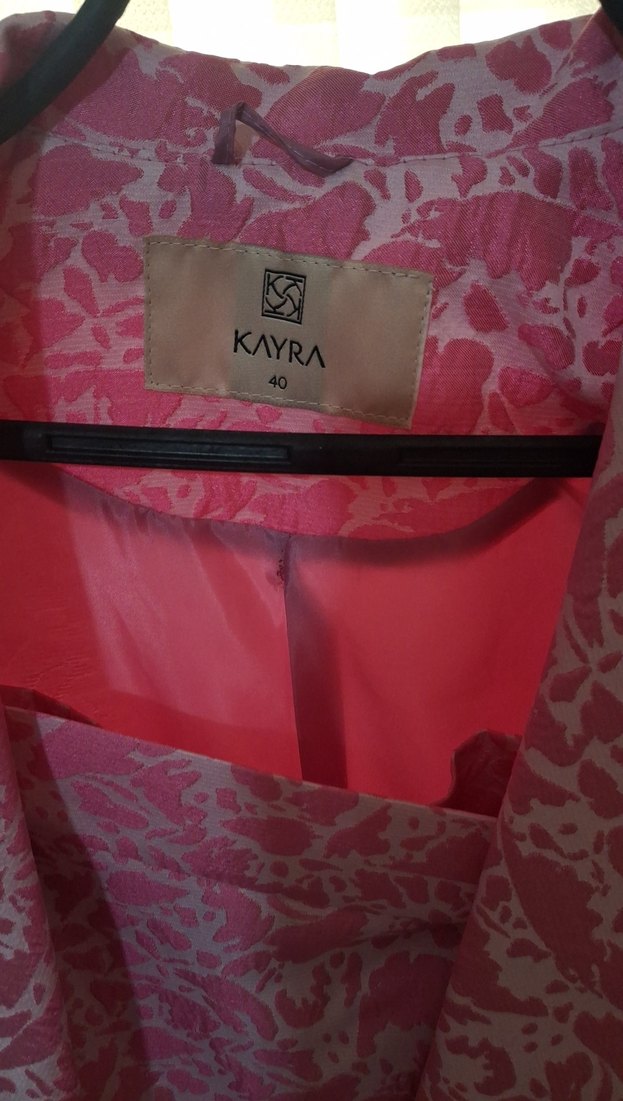 Pembe Yılan Desenli Uzun  Ceketi - Görsel 2