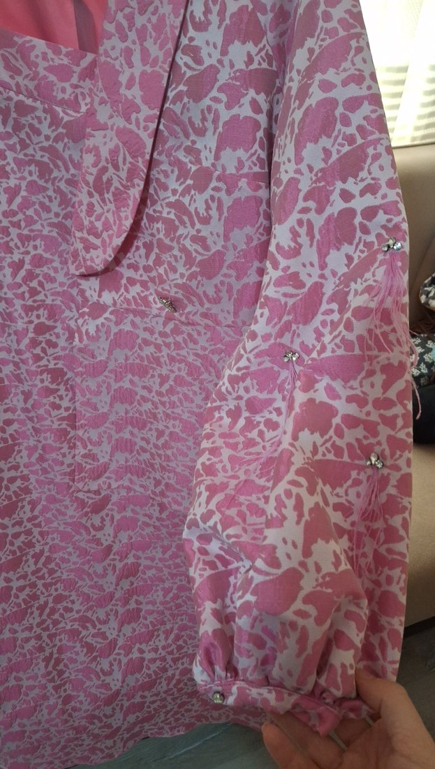 Pembe Yılan Desenli Uzun  Ceketi - Görsel 4