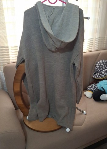 Gri Örgü Kadın Midi Hırka - Görsel 3