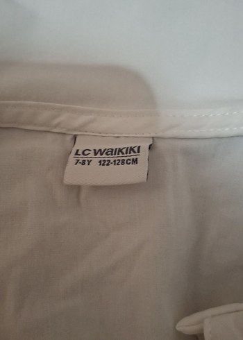 Kız Çocuk Beyaz Keten Uzun Kollu Gömlek - Görsel 3