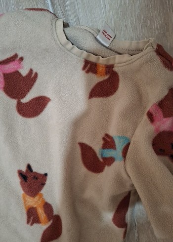 Bej Baskılı Rahat Kesim kız cıcuk Pijama Takımı - Görsel 3