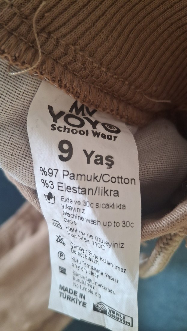 Bej Erkek ve kız Çocuk Keten Rahat Kesim Pantolon - Görsel 4