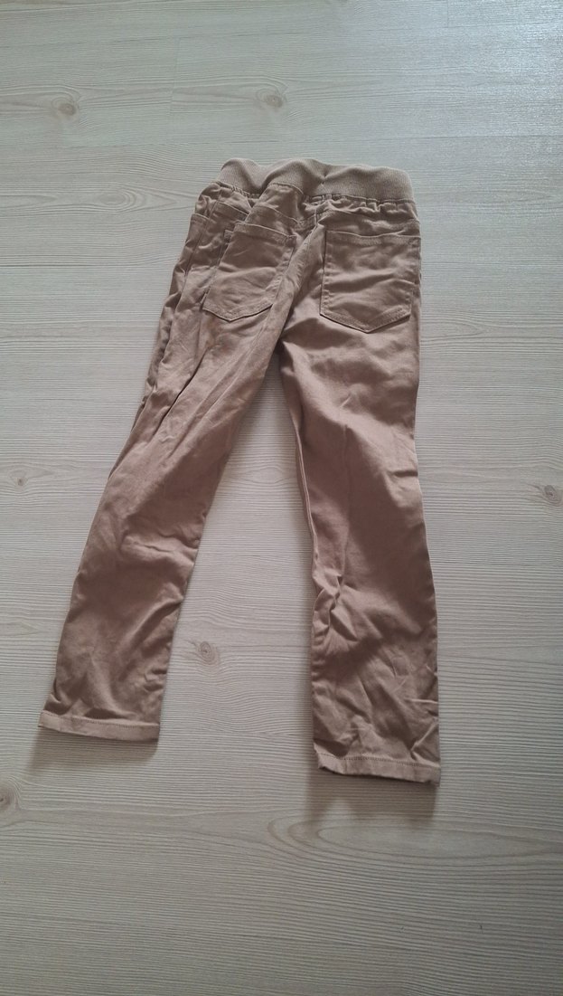 Bej Erkek ve kız Çocuk Keten Rahat Kesim Pantolon - Görsel 5