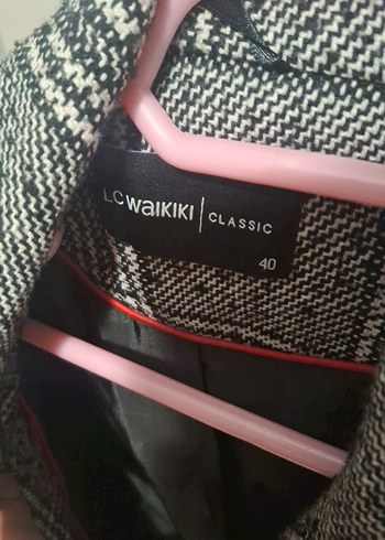 Gri Ekose Kısa Kadın Blazer Ceket - Görsel 2