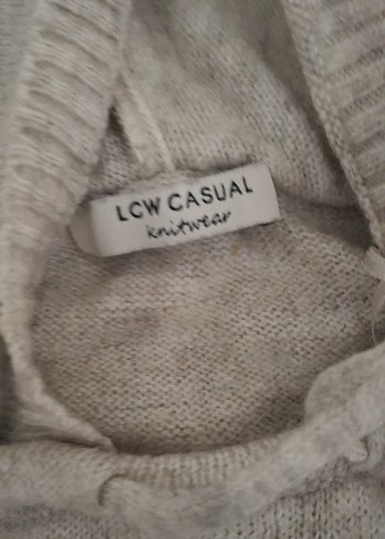 Gri Kapüşonlu Kadın Keten Kazak - Görsel 2