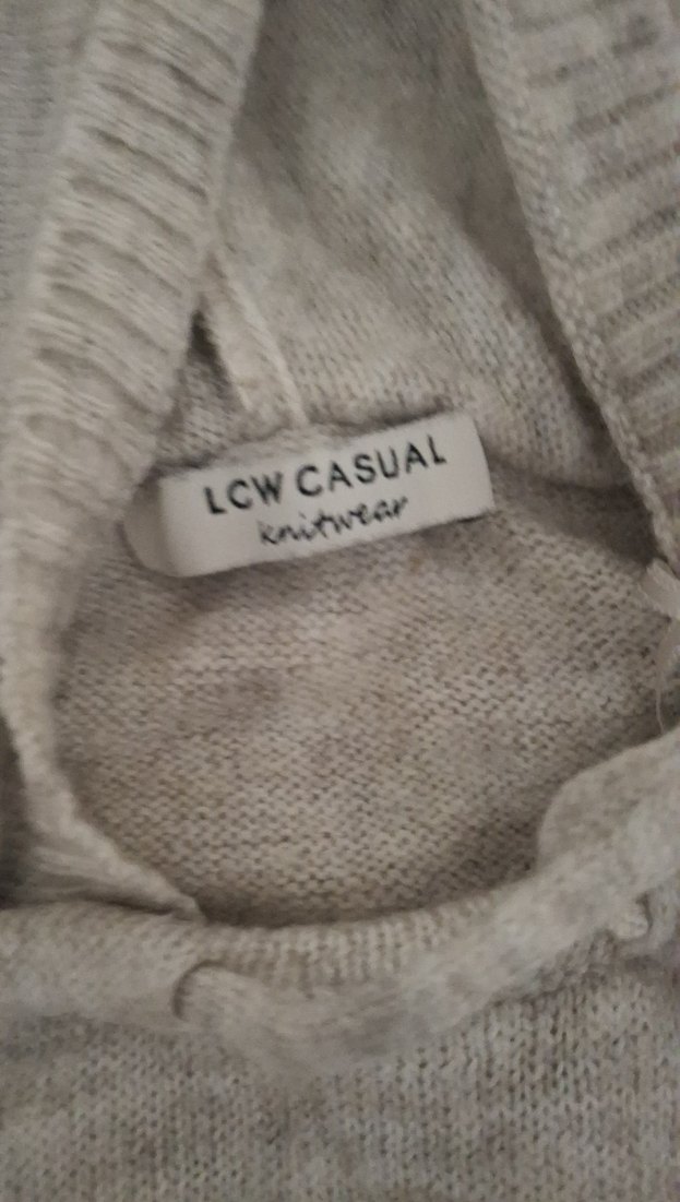 Gri Kapüşonlu Kadın Keten Kazak - Görsel 2