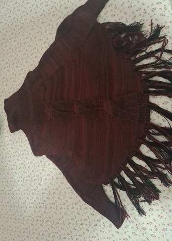 Kahverengi Bohem Boğazlı Kadın Triko Kazak - Görsel 2