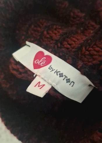 Kahverengi Bohem Boğazlı Kadın Triko Kazak - Görsel 3