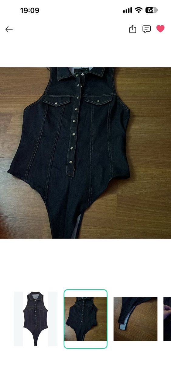 Zara Koyu Mavi Denim Tulum  Rahat ve Şık Yazlık — görsel 2/5