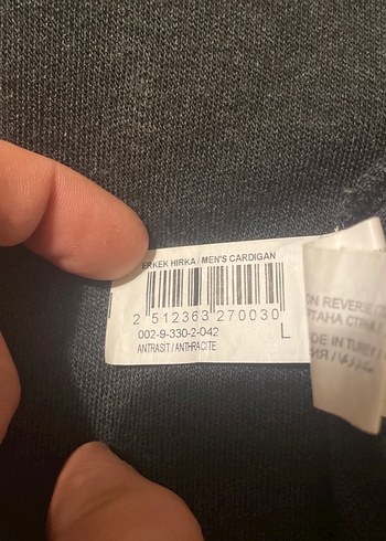 Mudo Collection L Antrasit Fermuarlı Erkek Sweatshirt - Görsel 3