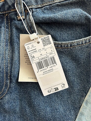 36 Beden mavi Renk Mango jean