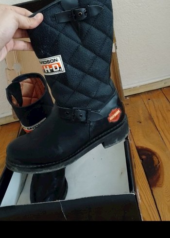 40 Beden Siyah kadin Harley Davidson bot