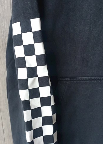 David Jones Siyah Kapüşonlu Kareli Erkek Sweatshirt