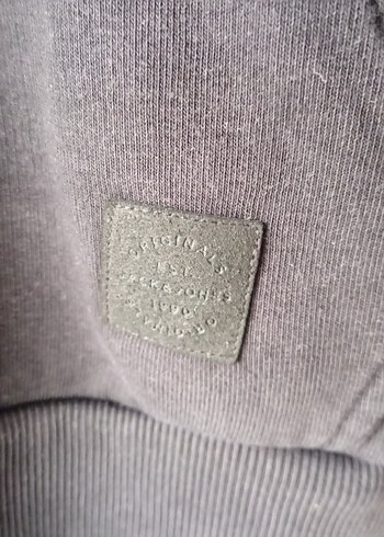 l Beden siyah Renk Siyah Kapüşonlu Kareli Erkek Sweatshirt