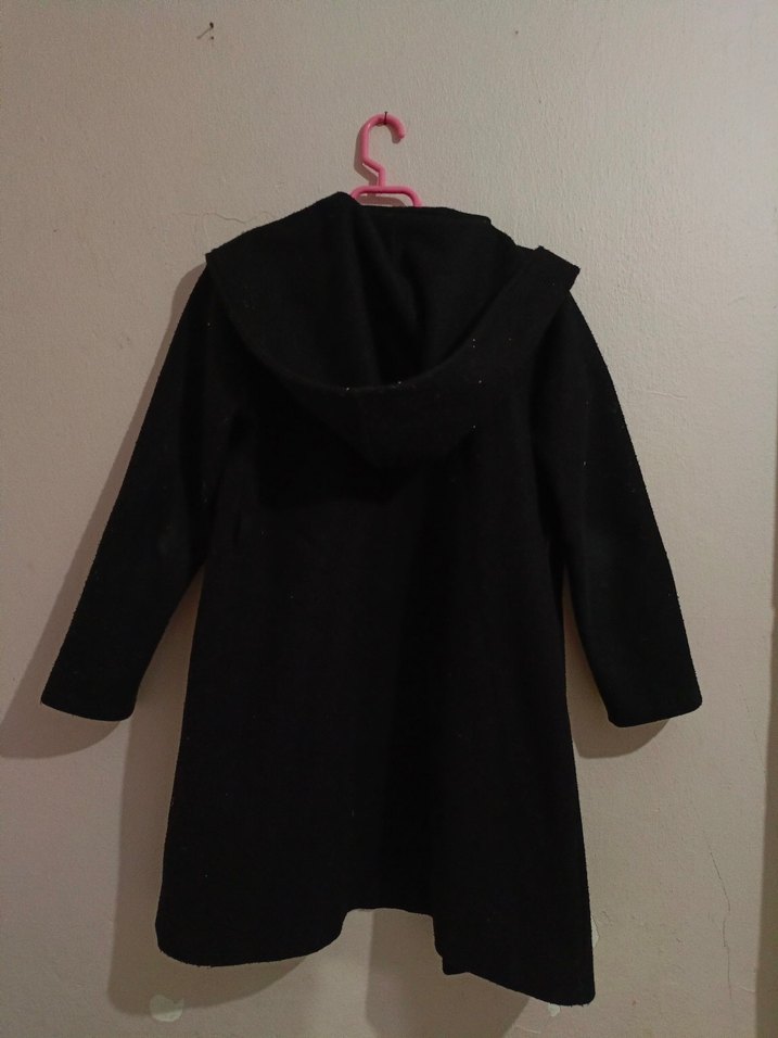 Siyah Midi Düz Kesim Minimalist Kaban - Görsel 2