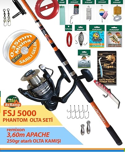 AVKAMP PHANTOM 3.60 Metre 250gr Atarlı Olta Seti