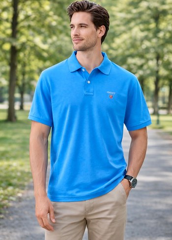 GANT Mavi Kısa Kollu Polo Tişört - Görsel 2