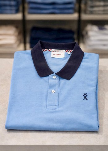 Erkek Mavi Polo Yaka Kısa Kollu Tişört - Görsel 2