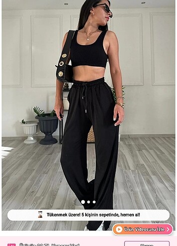 Likralı yırtmaçlı pantolon 