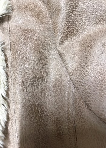 Bej Süet Kürklü Kadın Ceket - Görsel 6