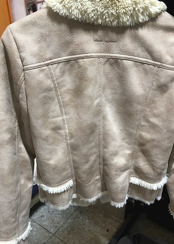 Bej Süet Kürklü Kadın Ceket - Görsel 2