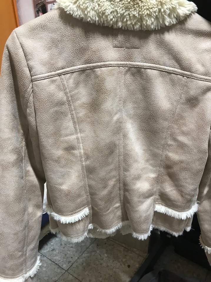 Bej Süet Kürklü Kadın Ceket - Görsel 2