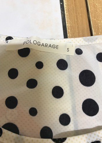 Puantiye Desenli Kolsuz Beyaz Bluz POLO GARAGE - Görsel 6