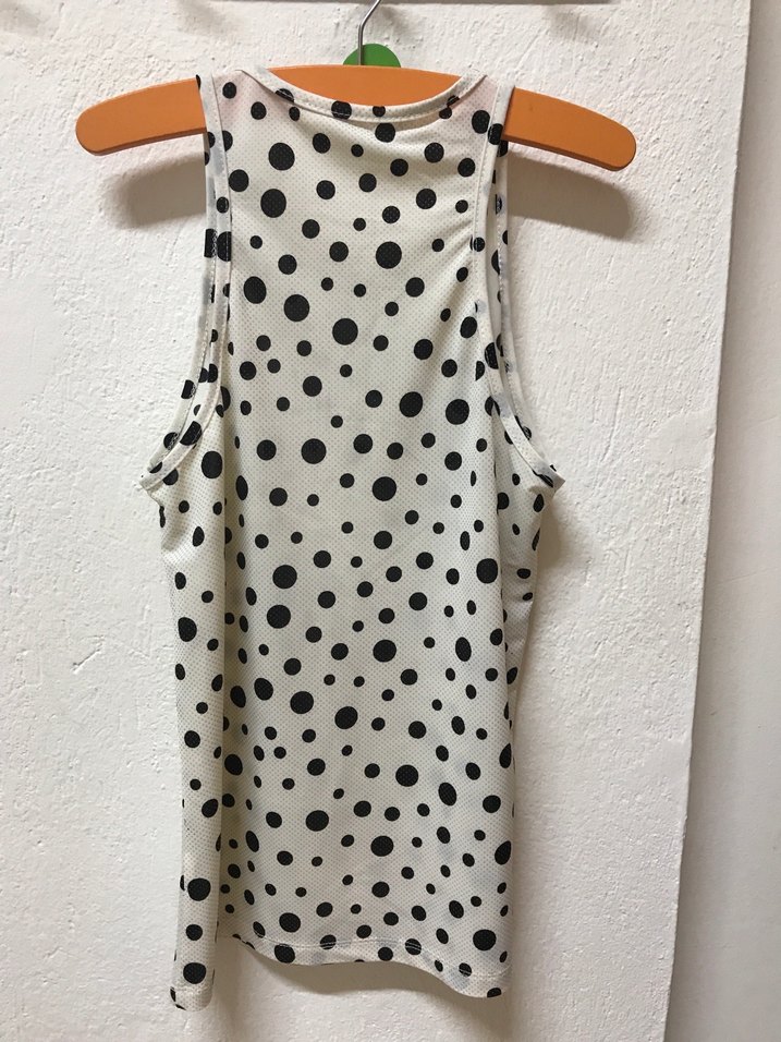 Puantiye Desenli Kolsuz Beyaz Bluz POLO GARAGE - Görsel 5