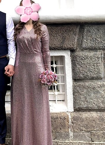 Pudra Uzun Elbise 
