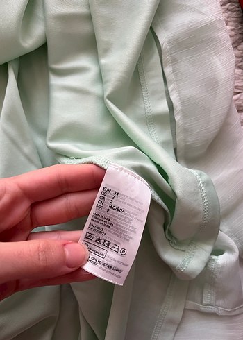 H&M su yeşili midi İp Askılı Elbise - Görsel 4