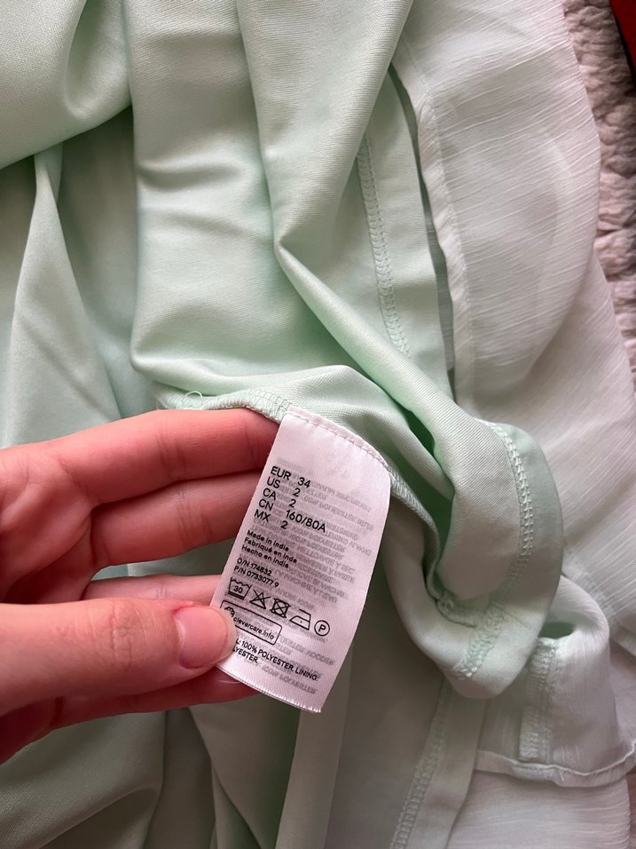 H&M su yeşili midi İp Askılı Elbise - Görsel 4