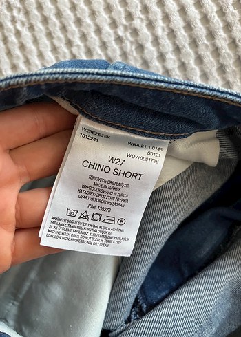 27 Beden mavi Renk Wrangler Lacivert Pileli Mini Denim Şort