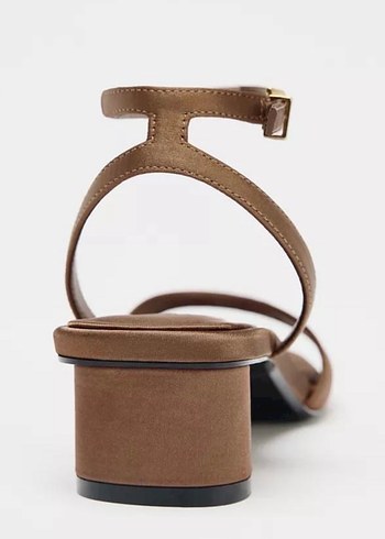 Kahve rengi Kadın Blok Topuklu Tokalı Sandalet - Görsel 4