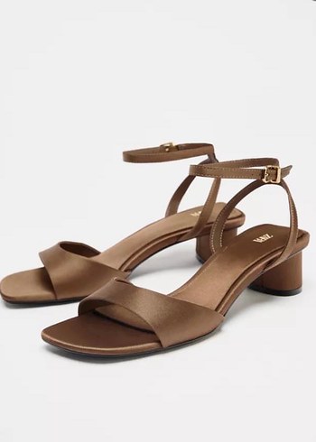 Kahve rengi Kadın Blok Topuklu Tokalı Sandalet - Görsel 2