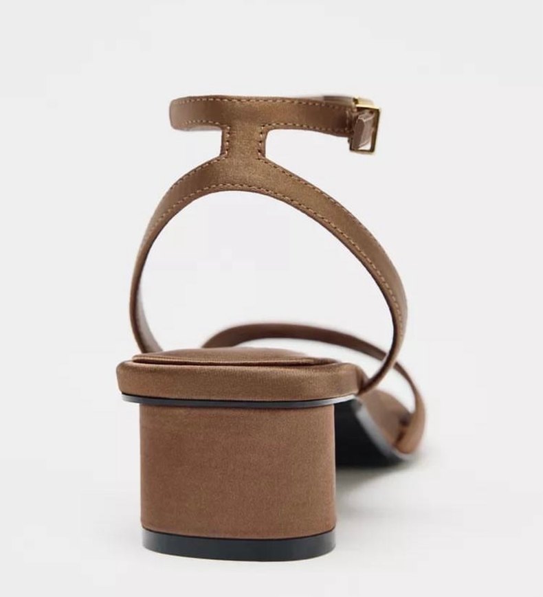 Kahve rengi Kadın Blok Topuklu Tokalı Sandalet - Görsel 4