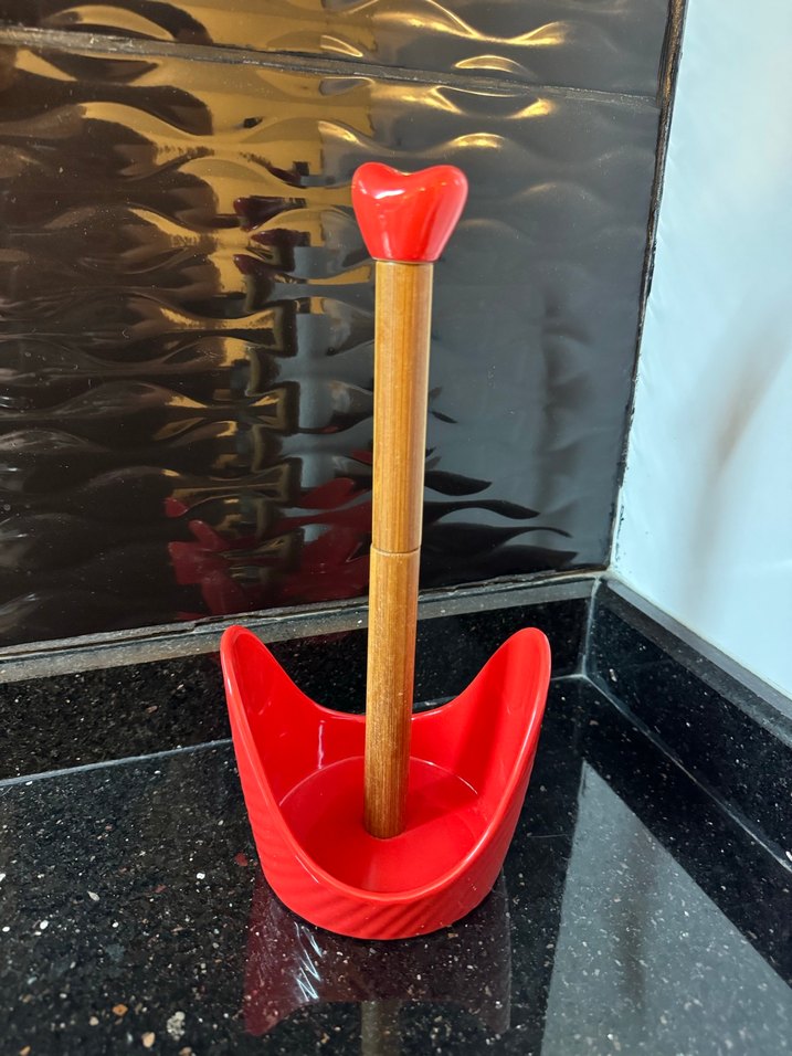 Kırmızı Kalp Figürlü Mutfak Havlusu Tutacağı - Görsel 3