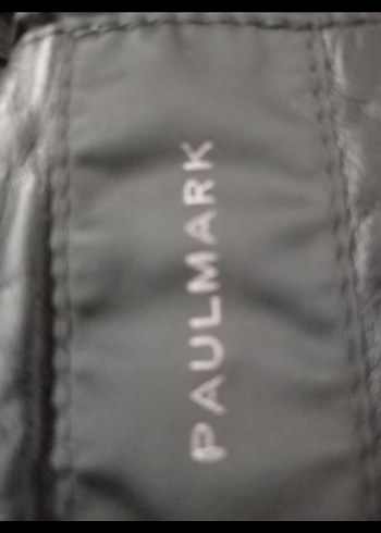 Paulmark Siyah Deri Biker Ceket, Kemerli, Normal Boy