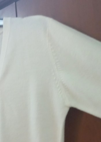 V yaka beyaz hırka - Görsel 5